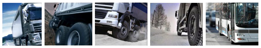 Collage-truckbanden van essen